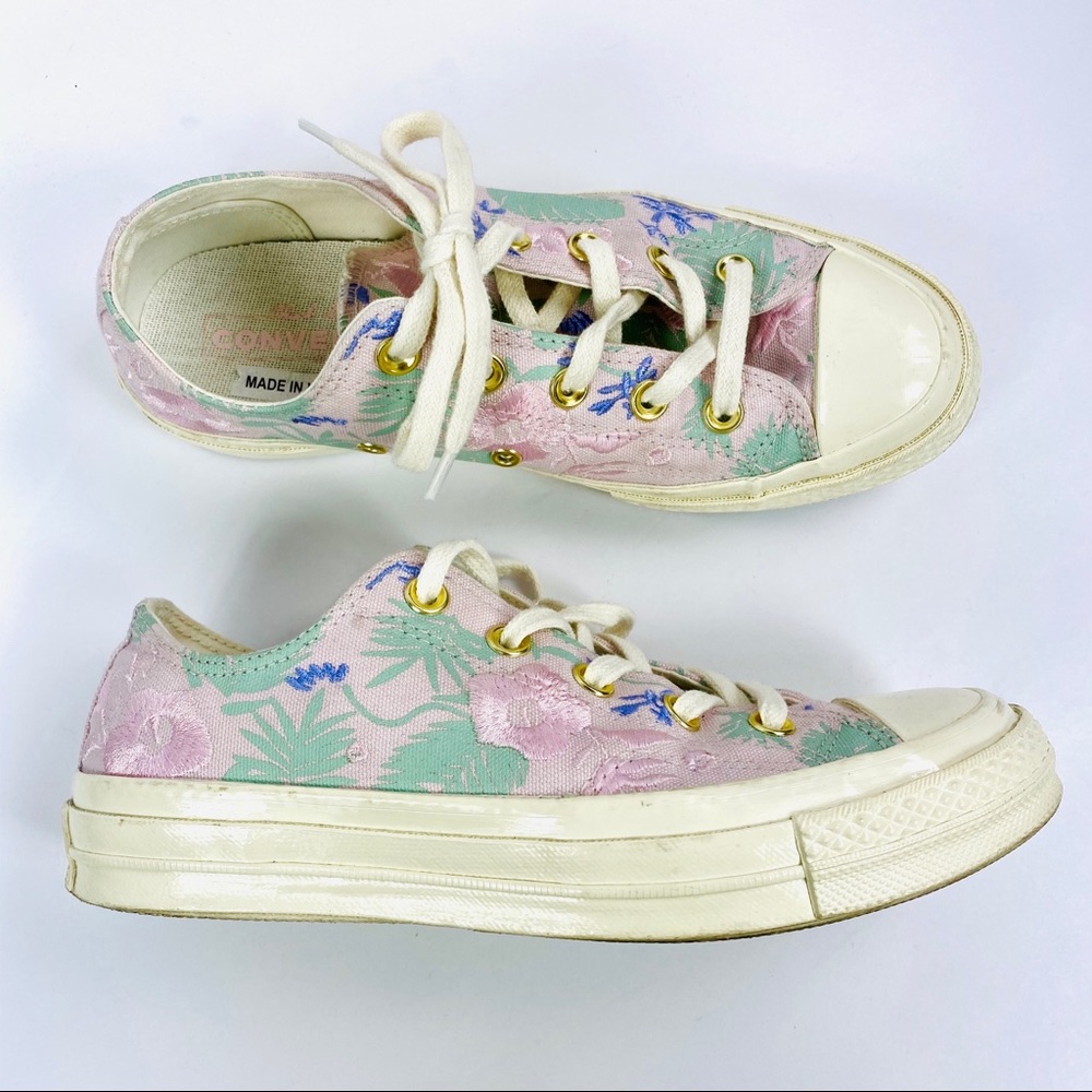 Converse Floral Palm Leaf Print Platform Converse